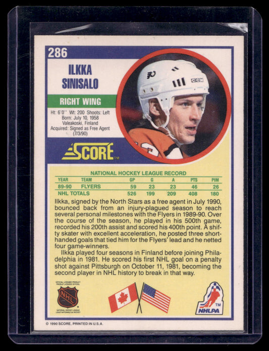 1990-91 Score - Ilkka Sinisalo #286