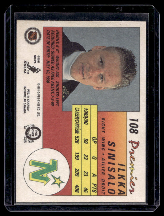1990-91 O-Pee-Chee Premier - Ilkka Sinisalo #108