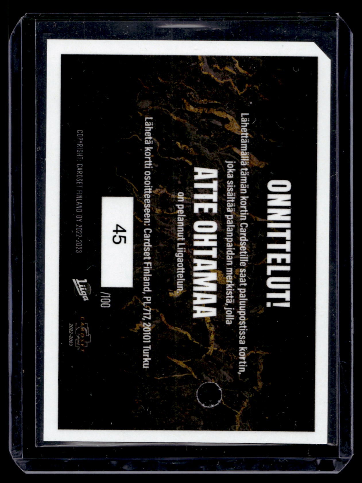 2022-23 Cardset - Patch - Atte Ohtamaa /100