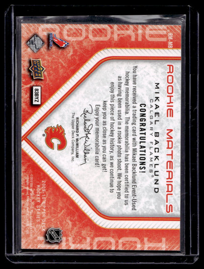 2009-10 Upper Deck - Rookie Materials Mikael Backlund #RM-MB RY