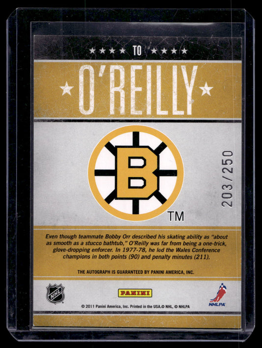 2010-11 Panini Pinnacle - Tough Times Autographs - Terry O'Reilly #DS /250