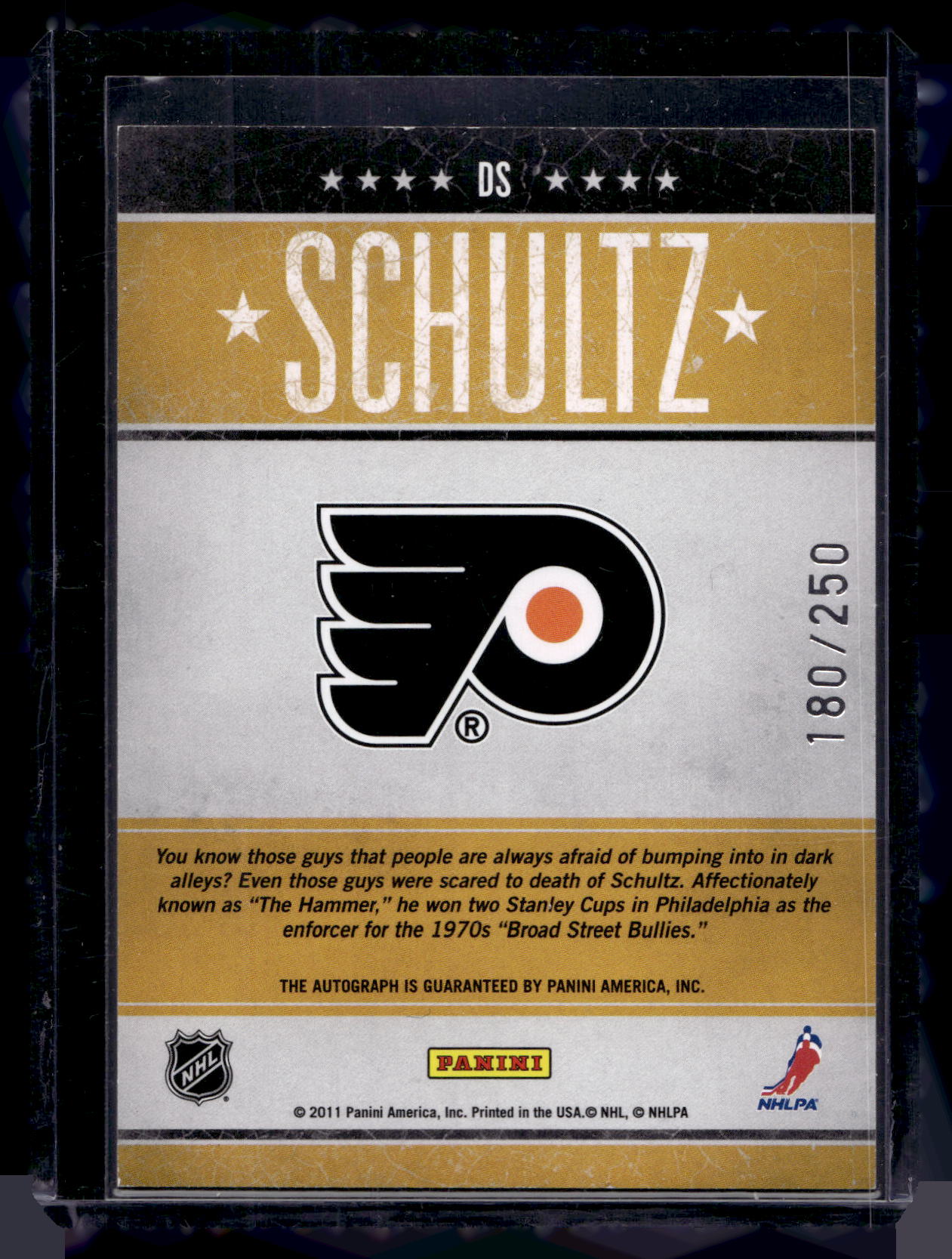2010-11 Panini Pinnacle - Tough Times Autographs - Dave Schultz #DS /250