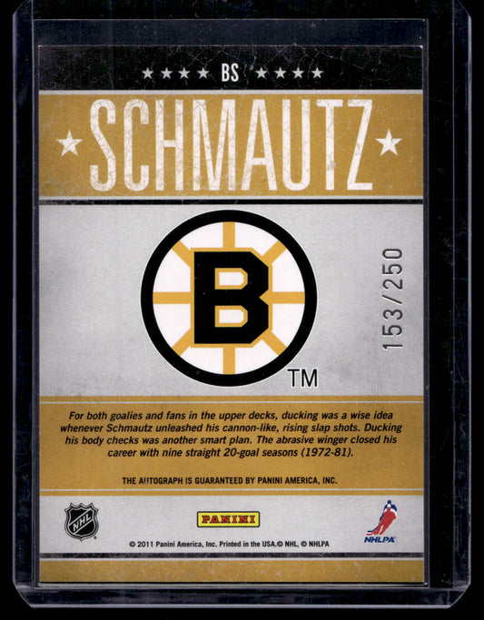 2010-11 Panini Pinnacle - Tough Times Autographs - Bobby Schmautz #BS /250