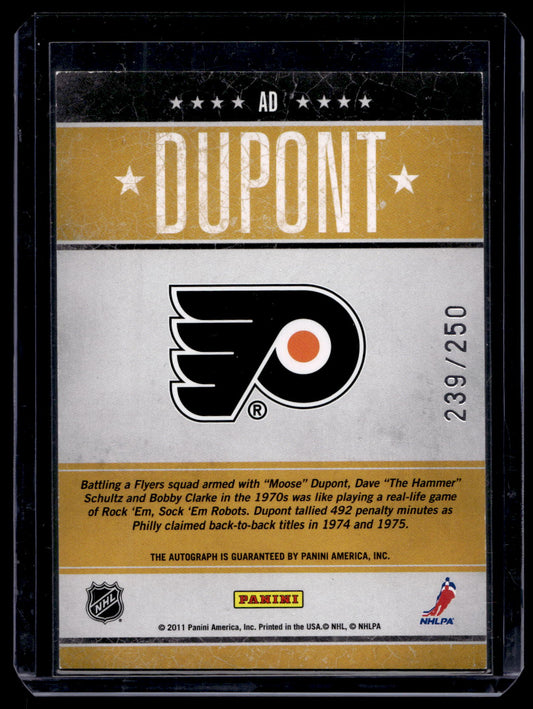 2010-11 Panini Pinnacle - Tough Times Autographs - Andre Dupont #AD /250