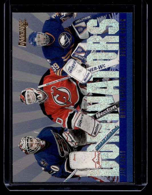 1995-96 Donruss - Dominators - Martin Brodeur / Dominik Hasek / Jim Carey #4 /5000
