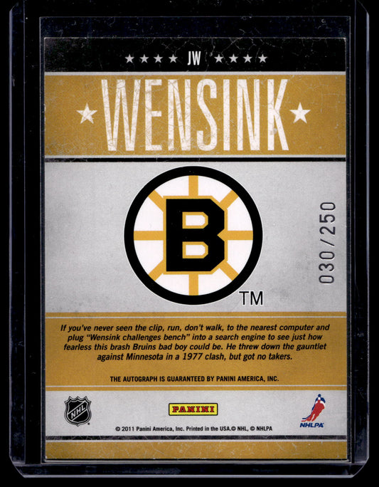 2010-11 Panini Pinnacle - Tough Times Autographs - John Wensink #JW /250