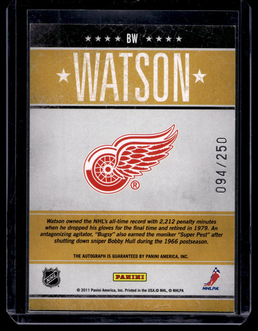2010-11 Panini Pinnacle - Tough Times Autographs - Bryan Watson #BW /250