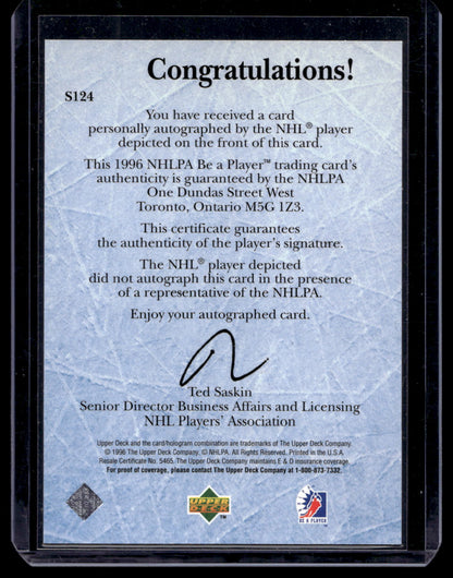 1995-96 Upper Deck Be a Player - Autographs - Tom Barrasso #S124