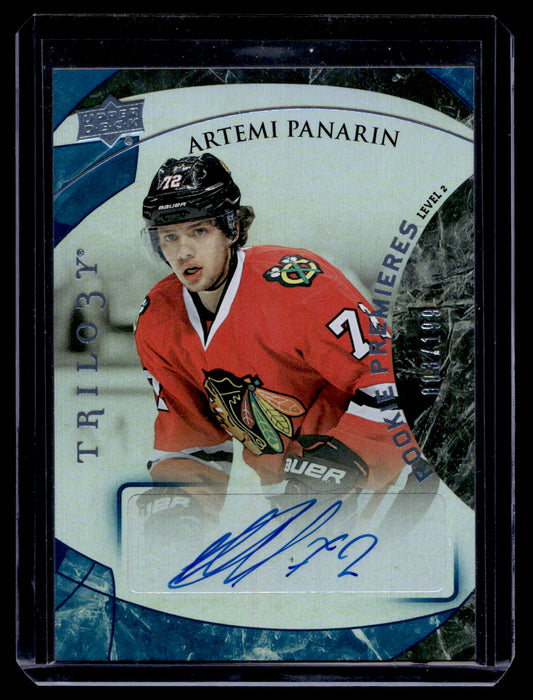2015-16 Upper Deck Trilogy - Blue Rainbow Foil -  Level 2 - Rookie Premieres Autograph - Artemi Panarin #148 /199 RY