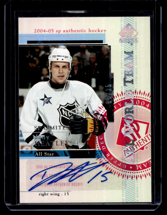 2004-05 Upper Deck SP Authentic - SP Limited All World Team - Dany Heatley #98 /25