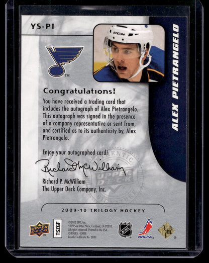 2009-10 Upper Deck Trilogy - Young Star Scripts - Alex Pietrangelo #YS-PI