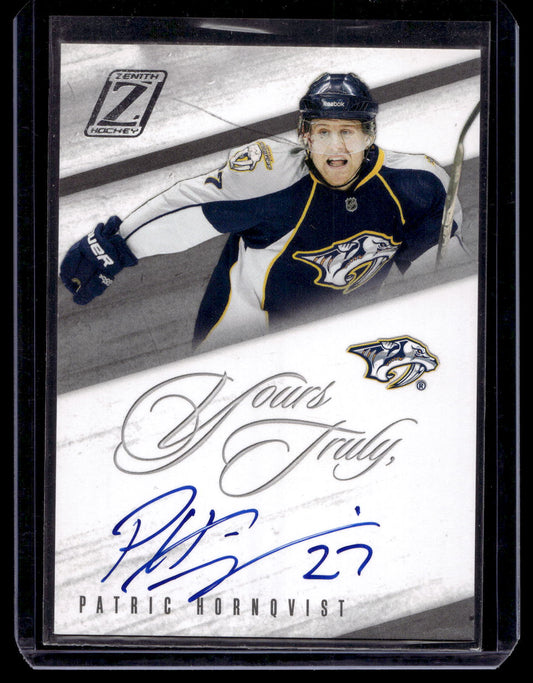 2010-11 Panini Zenith - Yours Truly Autographs - Patric Hornqvist #PH