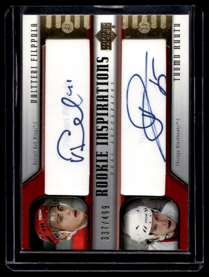 2005-06 Upper Deck Rookie Update - Rookie Inspirations Dual Autographs - Valtteri Filppula / Tuomo Ruutu #265 /499 RY