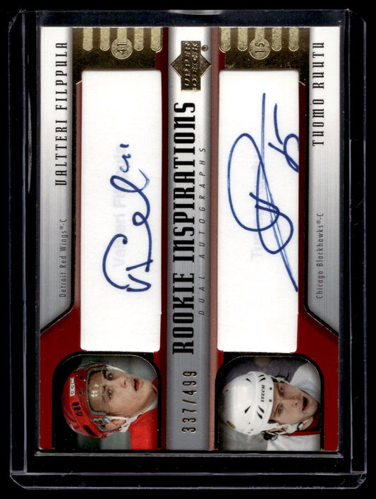 2005-06 Upper Deck Rookie Update - Rookie Inspirations Dual Autographs - Valtteri Filppula / Tuomo Ruutu #265 /499 RY