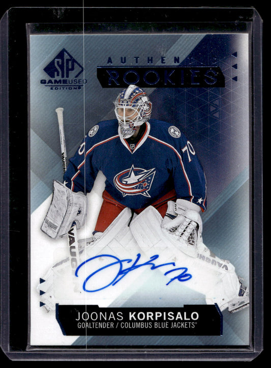 2015-16 Upper Deck SP Game-Used - Authentic Rookies Blue Autographs - Joonas Korpisalo #234 RC