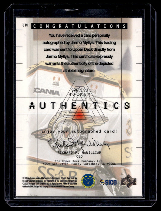 1999-00 Upper Deck Swedish - Authentics Autographs - Jarmo Myllys #JM