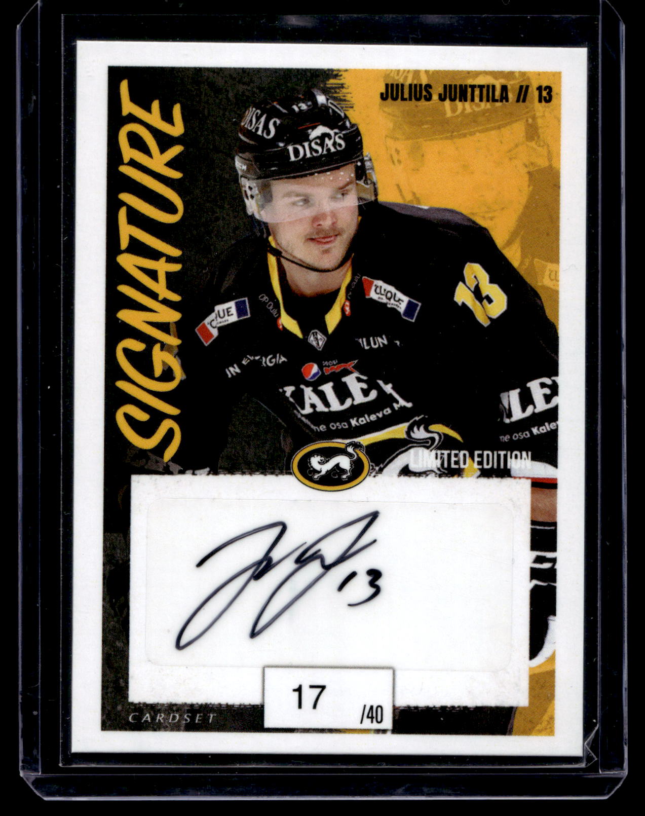 2022-23 Cardset Signature Limited Edition - Julius Junttila /40