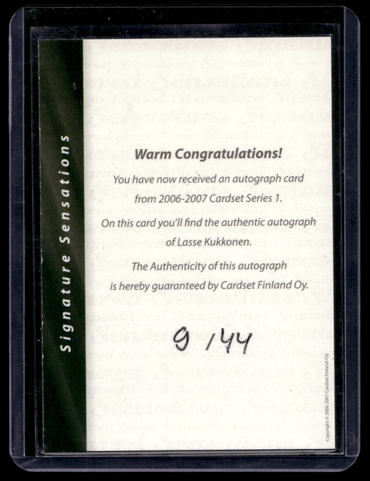 2006-07 Cardset Signature Sensations Series 1 - Lasse Kukkonen /44