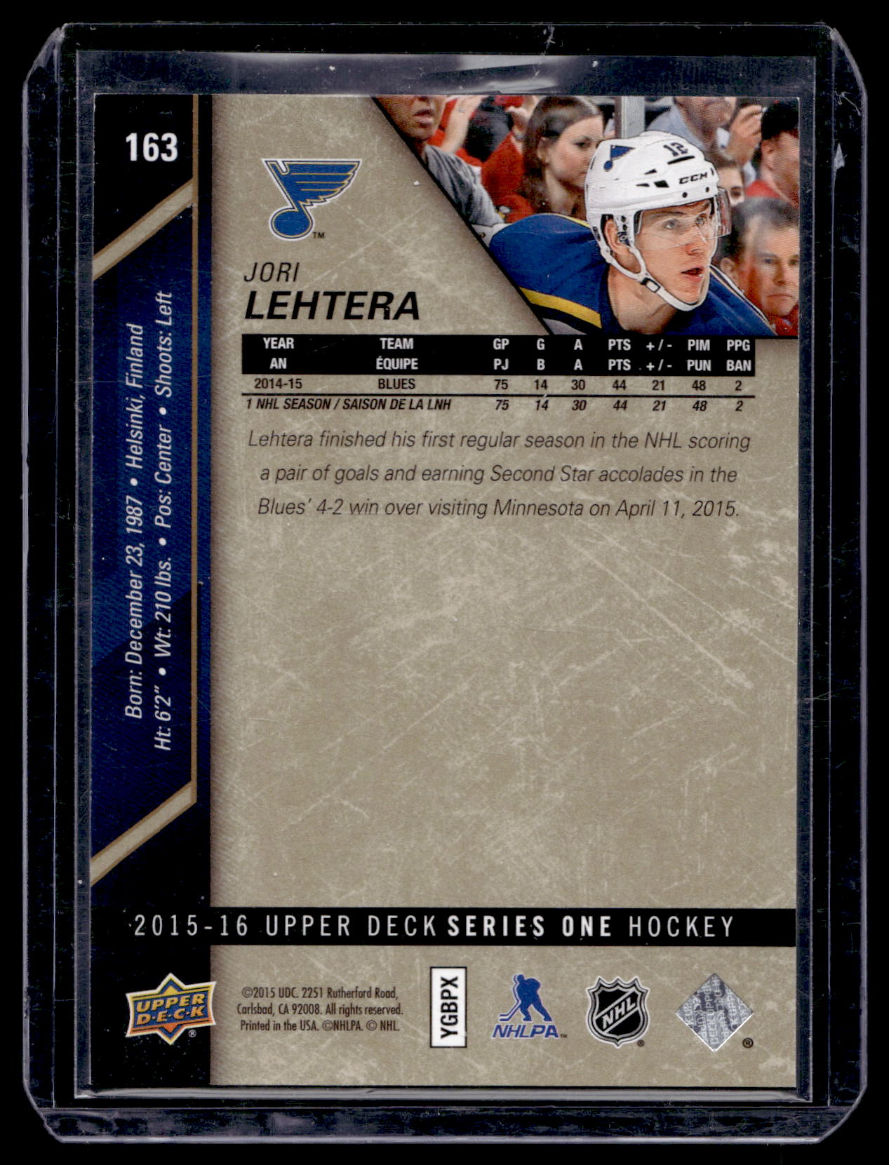 2015-16 Upper Deck - UD Exclusives - Jori Lehtera #163 /100