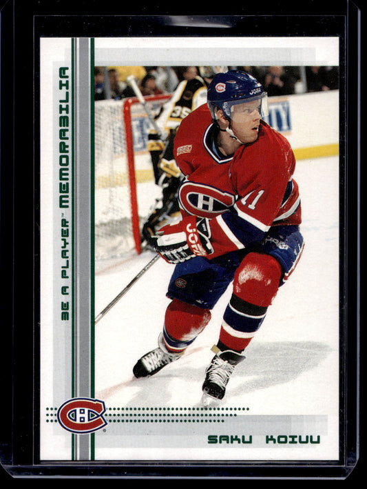 2000-01 In the Game Be A Player Memorabilia - Emerald - Saku Koivu  #151 /10