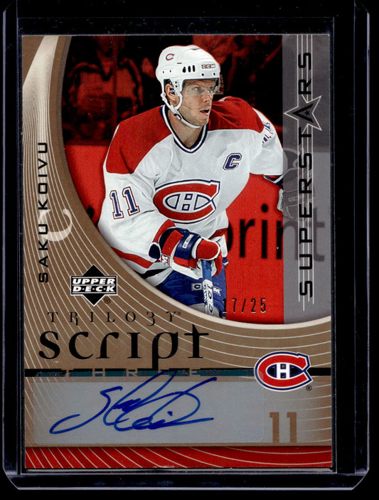 2006-07 Upper Deck Trilogy - Superstar Scripts Three - Saku Koivu #S3-SK /25