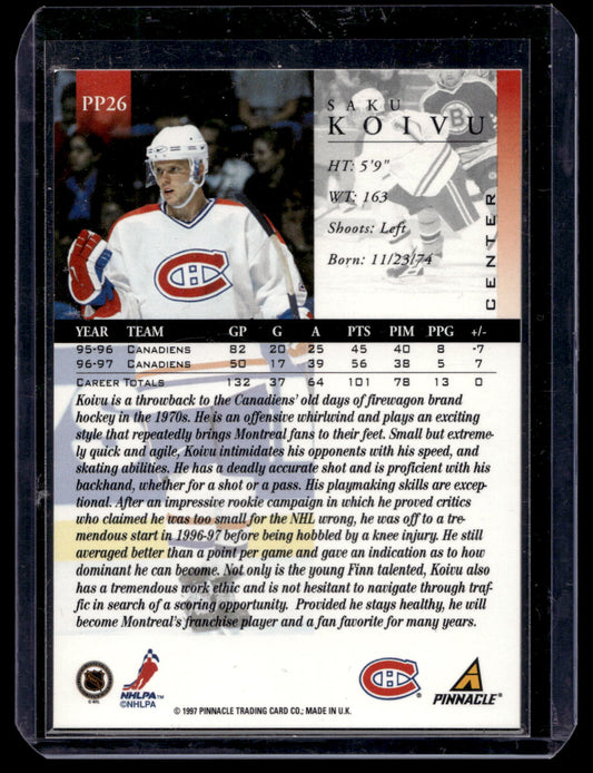 1997-98 Pinnacle - Artist Proof - Saku Koivu #PP26