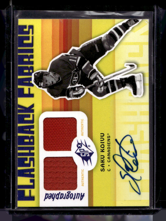 2009-10 Upper Deck SPx - Autographed Flashback Fabrics - Saku Koivu #237