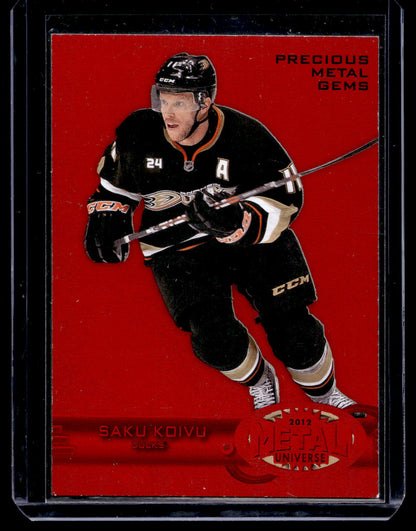 2012-13 Fleer Retro - 1997-98 Metal Universe Design - Precious Metal Gems Red - Saku Koivu #20PMG /100