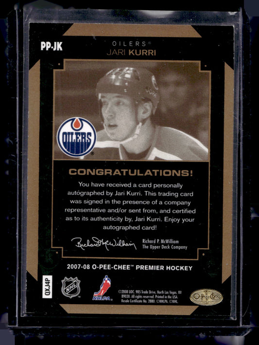 2007-08 O-Pee-Chee Premier - Penmanship Gold - Jari Kurri #PP-JK /25