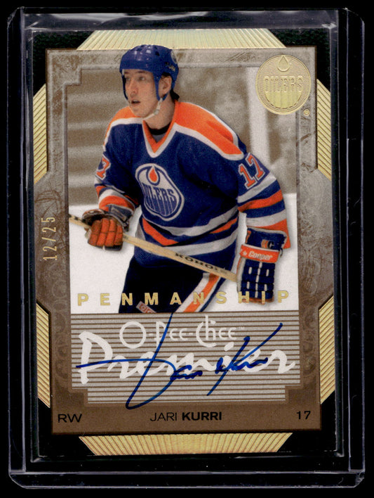 2007-08 O-Pee-Chee Premier - Penmanship Gold - Jari Kurri #PP-JK /25