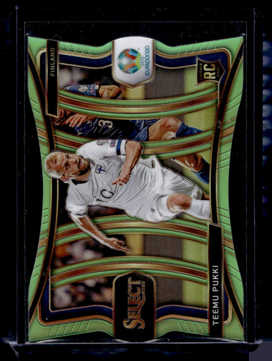 2020 Panini Select UEFA Euro Preview - Neon Green Prizm - Mezzanine Die-Cut Nameplate Color Variation - Teemu Pukki #117 /149