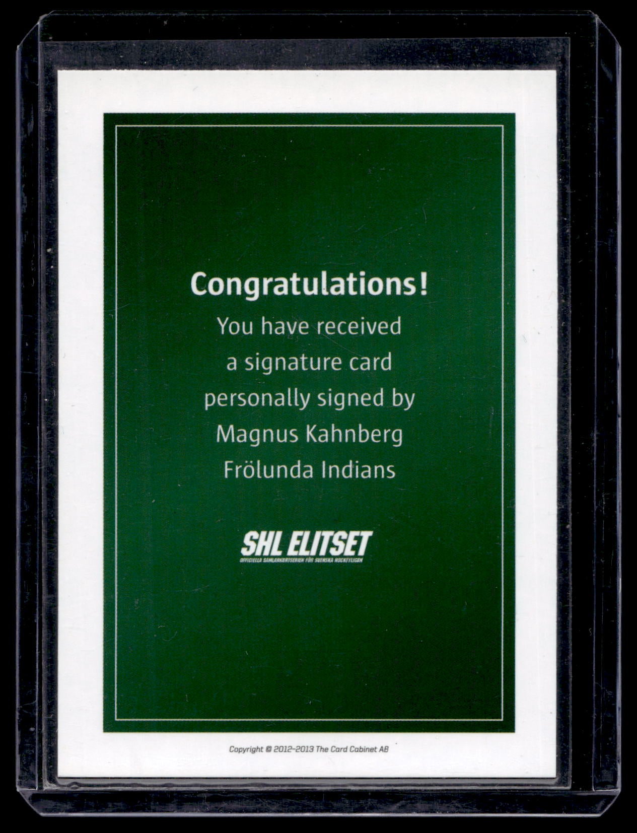 2011-12 SHL Signatures - Magnus Kahnberg