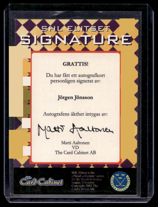 2002-03 SHL Signatures - Jörgen Jönsson