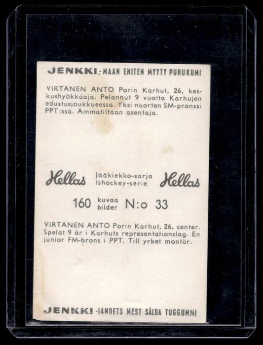 1965 Hellas Jenkki Jääkiekkosarja - Anto Virtanen #33