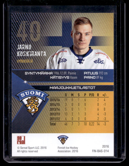 2016 Sereal Team Finland Silver - Jarno Koskiranta #FIN-BAS-014 /60