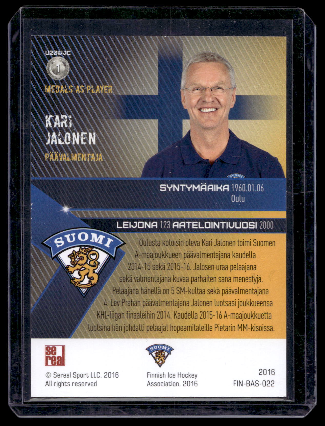 2016 Sereal Team Finland Silver - Kari Jalonen #FIN-BAS-022 /60
