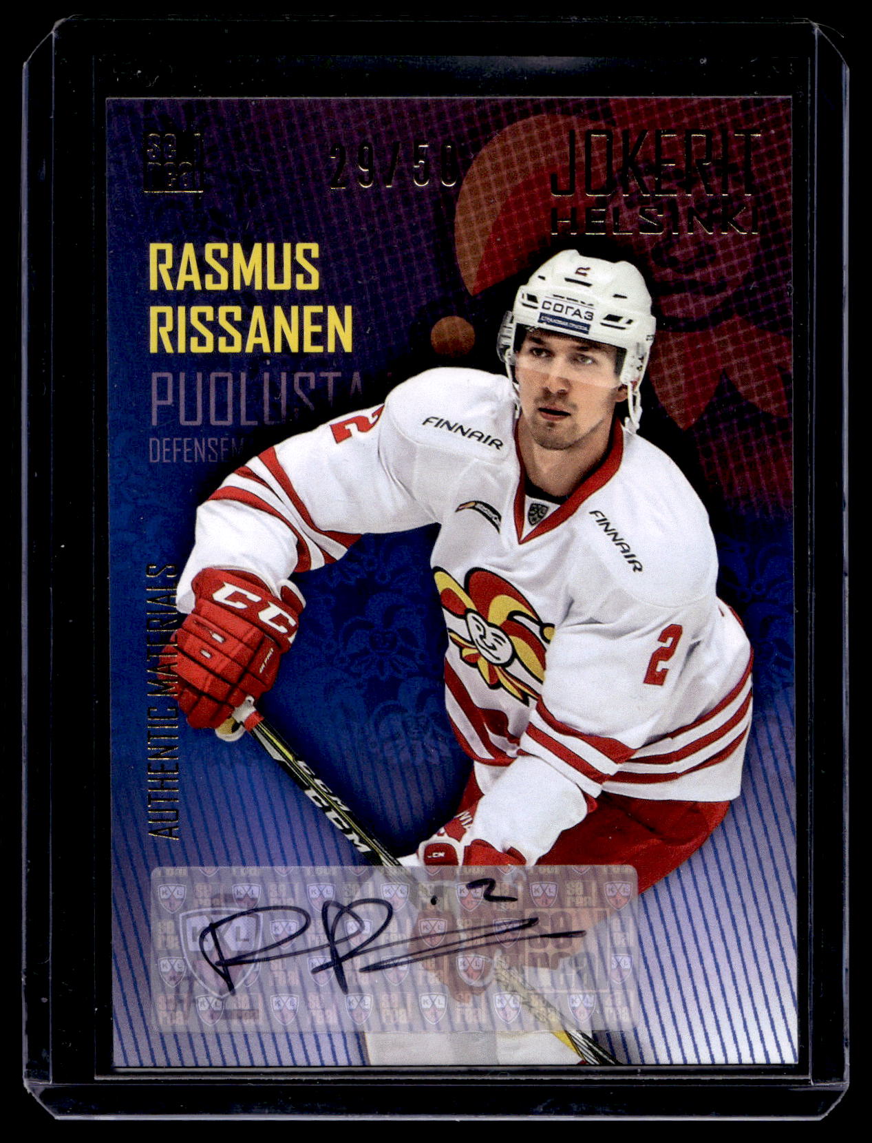 2016-17 Sereal Jokerit Autograph - Rasmus Rissanen #JOK-AUT-004 /50