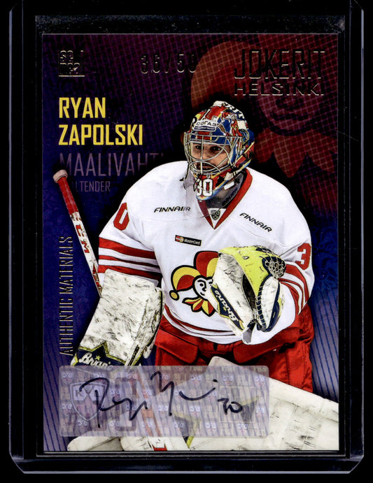 2016-17 Cereal Jokerit Autograph - Ryan Zapolski #JOK-AUT-001 /50