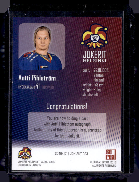 2016-17 Sereal Jokerit Autograph - Antti Pihlström #JOK-AUT-023 /50
