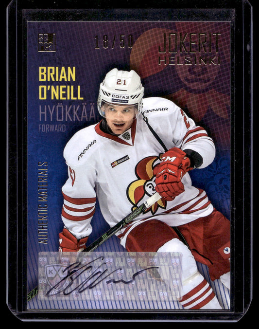 2016-17 Cereal Jokerit Autograph - Brian O'Neill #JOK-AUT-019 /50