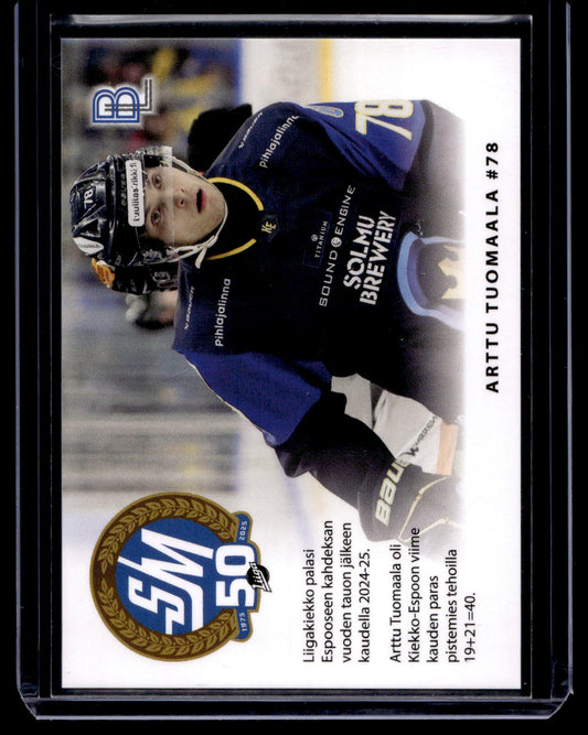 2024-25 Blueline Kiekko-Espoo Team Set - Match Card - Arttu Tuomaala #5