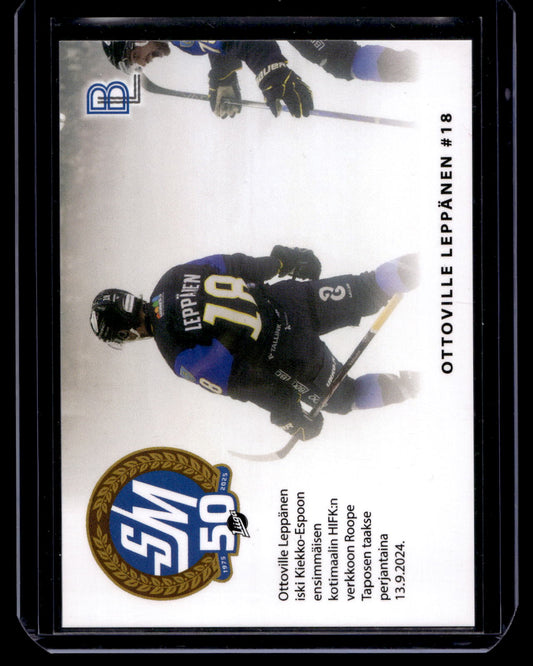 2024-25 Blueline Kiekko-Espoo Team Set - Match Card - Ottoville Leppänen #3