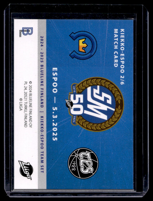 2024-25 Blueline Kiekko-Espoo Team Set - Match Card - Matti Järvinen #4