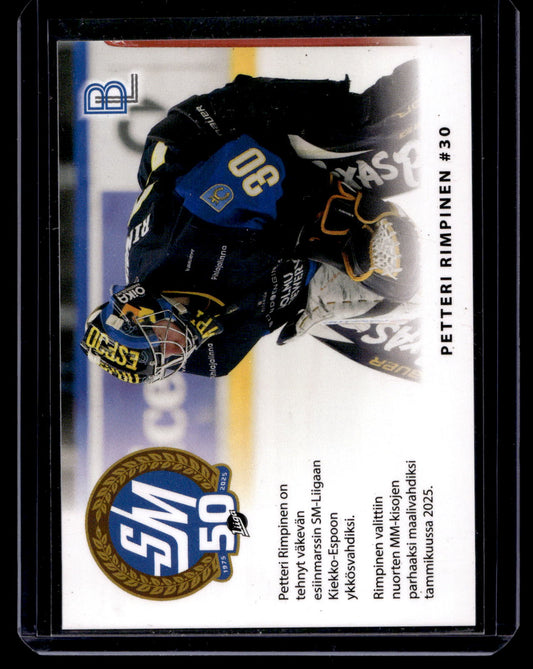 2024-25 Blueline Kiekko-Espoo Team Set - Match Card - Petteri Rimpinen #1