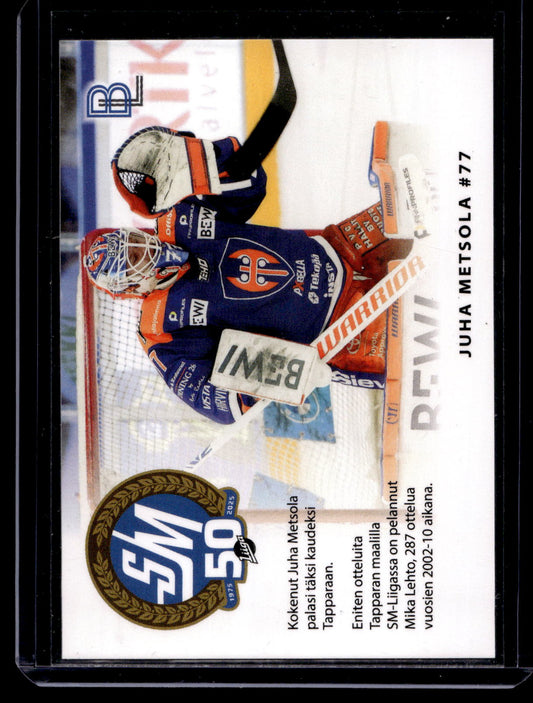 2024-25 Blueline Tappara Team Set - Match Card - Juha Metsola #1