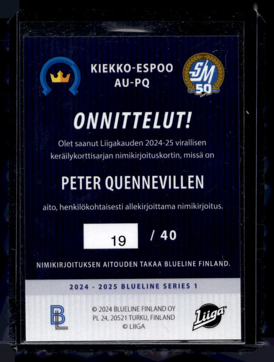 2024-25 Blueline Signature Gold - Peter Quenneville #AU-PQ /40