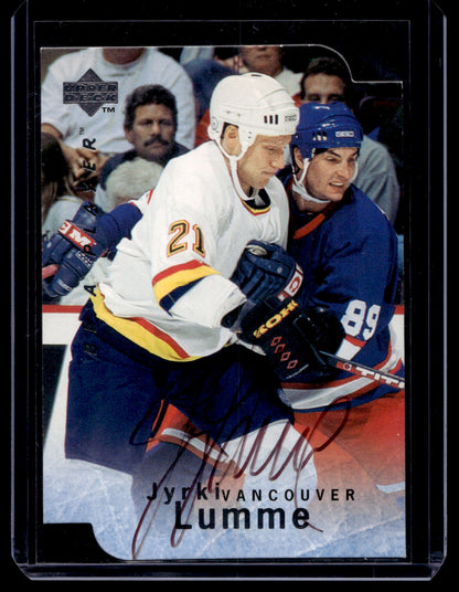 1995-96 Upper Deck Be a Player - Die-Cut Autographs - Jyrki Lumme #S2