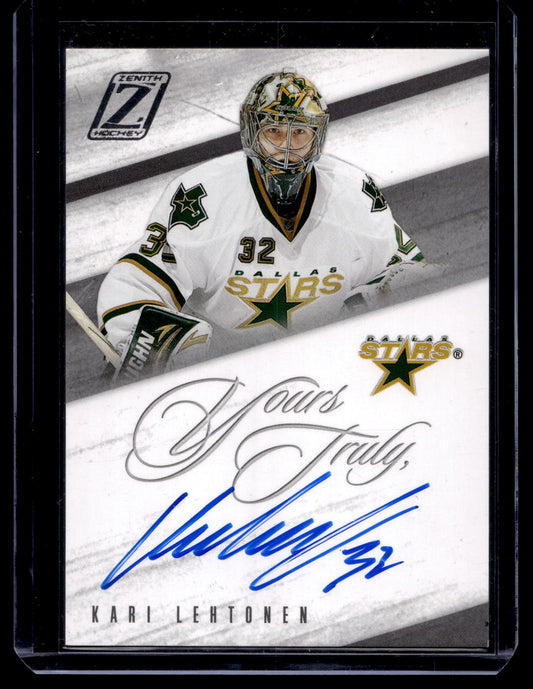 2010-11 Panini Zenith - Yours Truly Autographs - Kari Lehtonen #KL