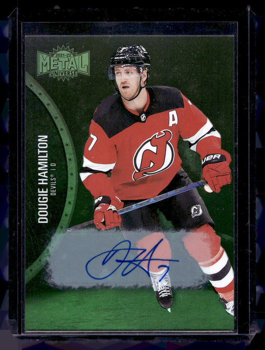 2021-22 Upper Deck Skybox Metal Universe - Green Autographs - Dougie Hamilton #7 /10