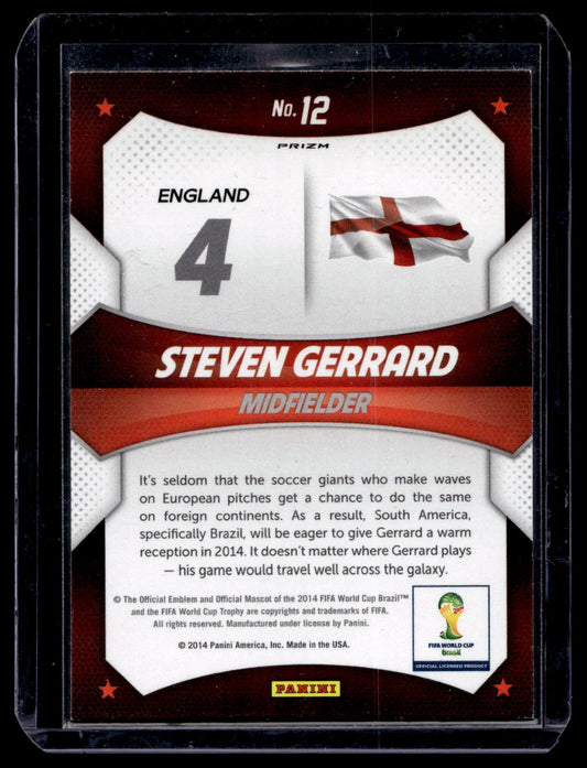 2014 Panini Prizm World Cup - Stars - Yellow & Red Pulsar Prizm - Steven Gerrard #12